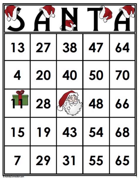 35 Santa Bingo Cards