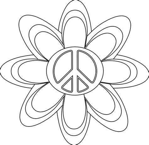 Peace Sign Coloring Page Clipart Best