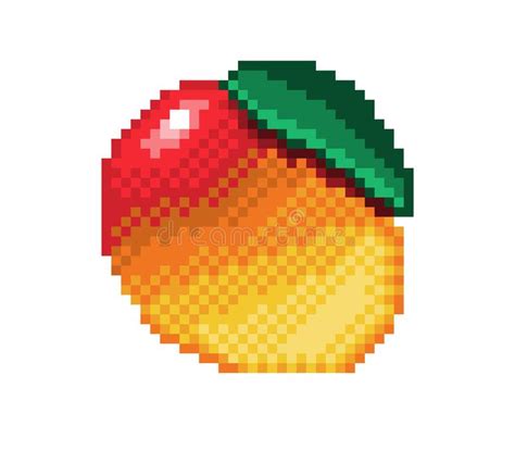 Pixel Art Orange And Lemon Icon Vector Stock Vector Illustration Of
