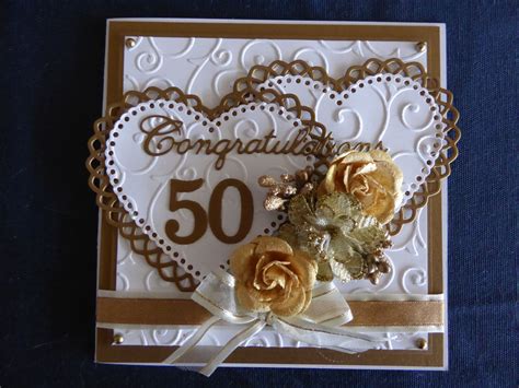 50th Anniversary Card Anniversary Cards Handmade 50th Anniversary