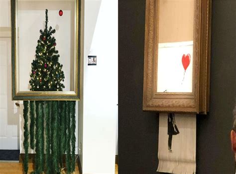 Someone Created A Christmas Tree Paying Tribute To Banksys Shredded