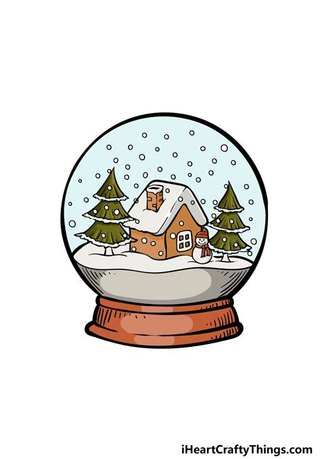 How To Draw A Snow Globe A Step By Step Guide Christmas Snow Globes