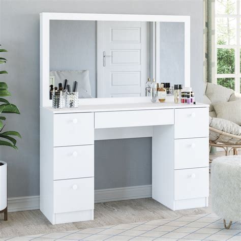 White Vanity Table Modern Vanity Table Wood Vanity Vanity With