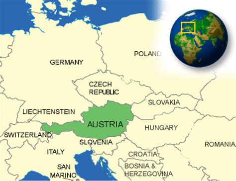 Location Of Austria In World Map United States Map