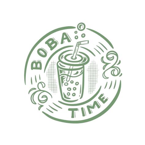 Boba Time Drinking Illustration Logo Tea Logo Graphic Design Fun
