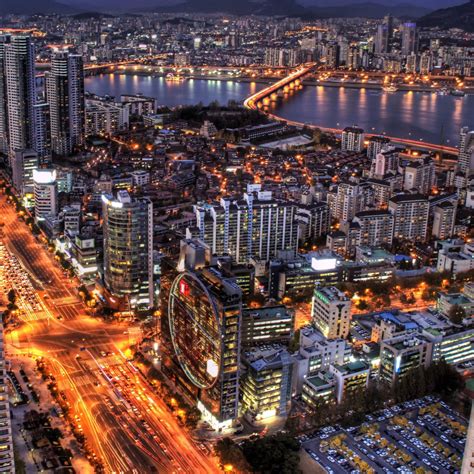 Seoul At Night South Korea Ipad Air Wallpaper Download Iphone