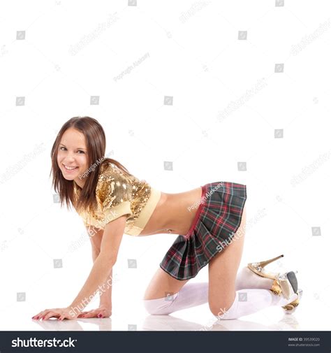 Sexy Woman Posing On Her Knees Stock Photo Edit Now