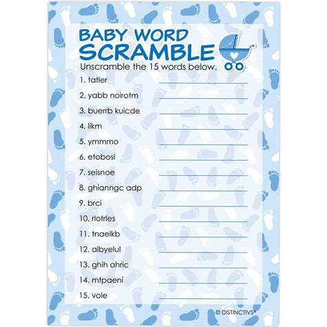 Jumbled letter / word | rules for making meaningful word. It's a Boy Baby Shower Word Scramble Party Game - 20 Cards - Distinctivs - Walmart.com - Walmart.com