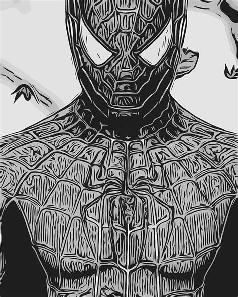 Spiderman Black And White Original Vector Illustration 2020