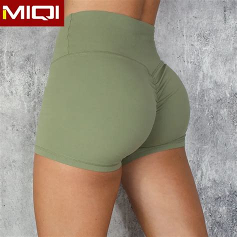 Private Label High Waist Scrunch Butt Shorts Women Gym Shorts Sexy Booty Shorts Without Logo