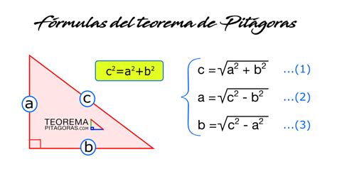 🥇 Fórmulas Del Teorema De Pitágoras【catetos E Hipotenusa】