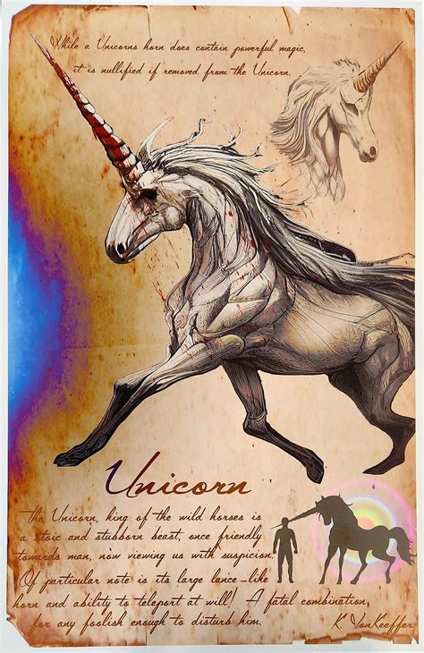 The Unicorn From My Myths And Monsters Series Done In An Old Science