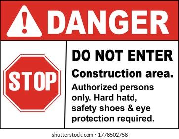 Construction Area Do Not Enter Sign Stock Vector Royalty Free