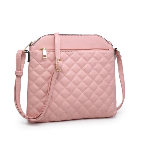 Poppy Poppy Vagan Leather Quilted Crossbody Bag For Women Lightweight