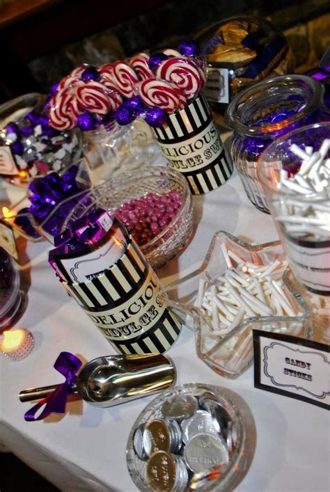Purple Candy Bar Sweet Buffet Purple Black And White Lumley Castle