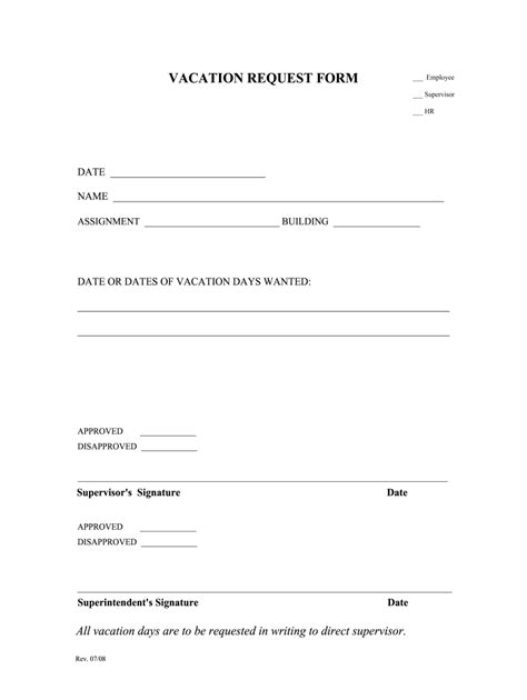Vacation Request Form Fill Online Printable Fillable Blank Pdffiller