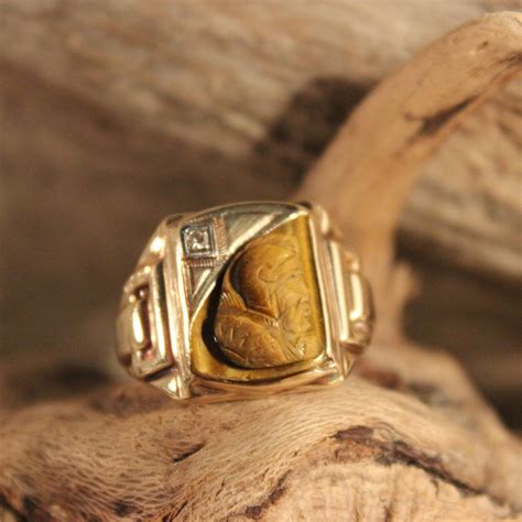Rare Vintage Mens 10k Gold Diamond Ring Roman Soldier Ring 65 Grams