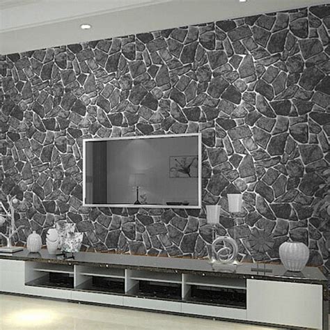 Beibehang Stone Wall Luxury Natural Rock Creek Slate Effect Vinyl