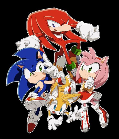 Sonic The Hedgehog Amy Rose Tails And Knuckles The Echidna Sonic Drawn By Aoki Fumomo