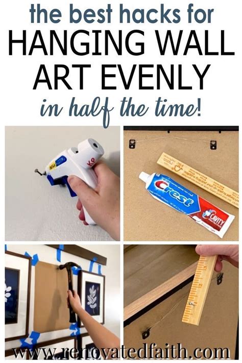 How To Hang Multiple Pictures On A Wall Evenly Easy Hack Hanging