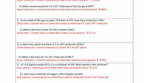 Mixed Mole Problems Worksheet Answers — db-excel.com