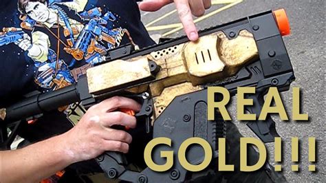 Real Gold Nerf Gun Nerf Kriss Vector Stryfe By Tbr A Genuine Golden