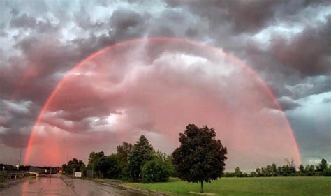 A Red Rainbow Over Lansing Michigan