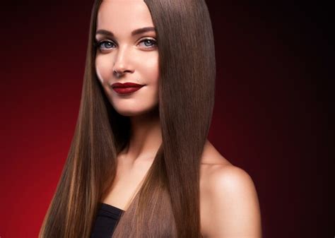 Premium Photo Beautiful Hair Woman Long Smooth Brunette Hairstyle