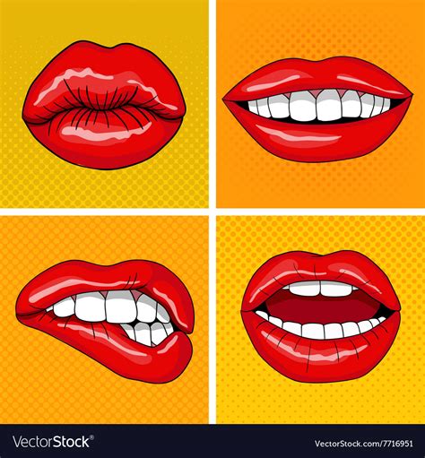 Lips Pop Art Vector