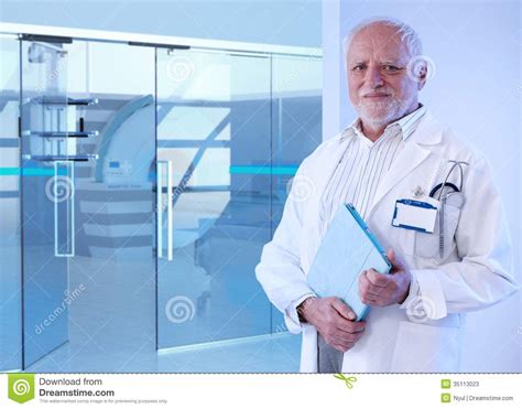 Old Doctor Standing In Mri Room Of Hospital Stock Photos Image 35113023