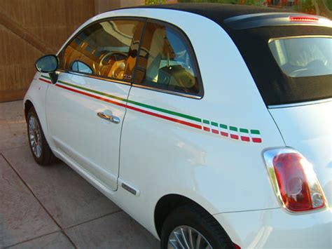 2007 2020 Fiat 500 Italian Side Accent Red And Green Door Stripes Viny