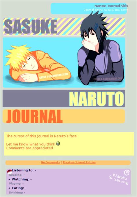 Naruto And Sasuke Journal Skin By Cassy F E On Deviantart