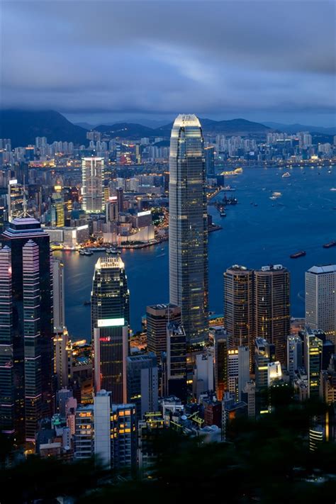 Hong Kong Dusk Landscape City Buildings Iphone X 876543gs