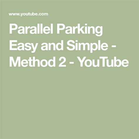 Finding parking is always a hassle, but perfectly parallel parking? Parallel Parking Easy and Simple - Method 2 - YouTube | Parallel parking, Driving instructions ...