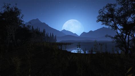 Nature Moon Lake Reflection Night Sky Desktop Wallpaper Kde Store
