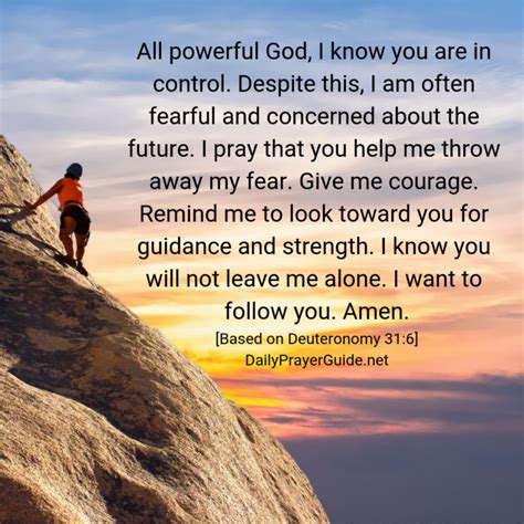 A Prayer To Be Strong And Of Good Courage Deuteronomy 316 Daily