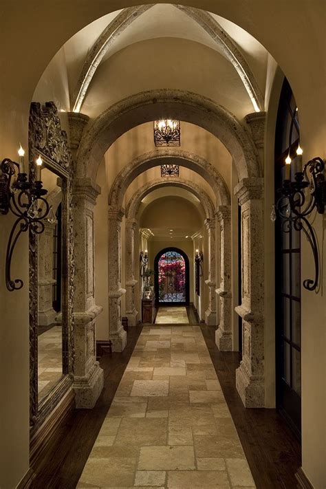 Beautiful Hallway With Elegant Archways And Columns Mediterranean