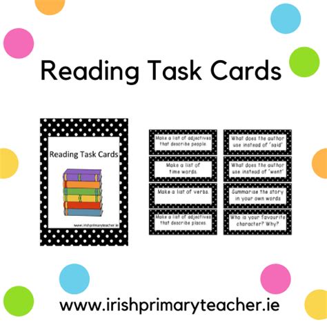 Reading Task Cards Irish Primary Teacher