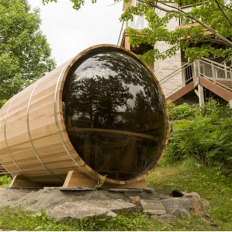 Dundalk Leisure Craft Clear Cedar Panoramic View Cedar Barrel Sauna
