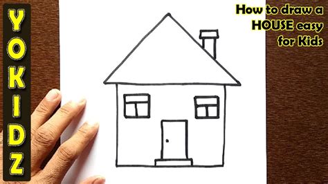 Simple House Drawing For Kids Step By Step Goimages Ily