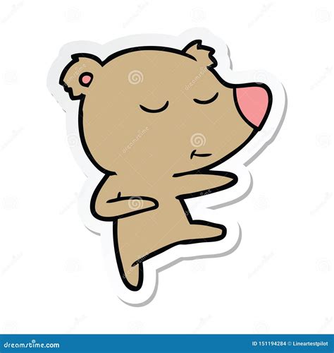 a creative sticker of a happy cartoon bear dancing stock vector illustration of cartoon