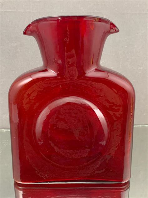 Lot Ruby Red Vintage Blenko Glass Vase