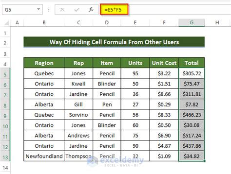 How To Hide Formulas From Other Users In Excel 2 Ways Exceldemy