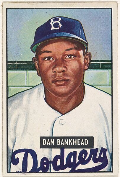 Issued By Bowman Gum Company Dan Bankhead Pitcher Brooklyn Dodgers