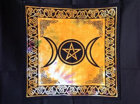 Triple Moon Pentagram Altar Cloth Paganwitch Etsy Altar Cloth