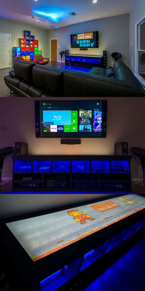 This room is creatively utilizing a small space on the wall to mount the led screen and combining the idea with a distinctive design. 15 Game Room Ideas You Did Not Know About + Pros & Cons ...