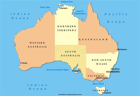 Australia Political Map Map Of Australia Political