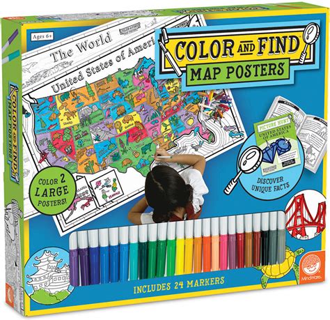 Color And Find Map Posters Usa And World The Good Toy Group