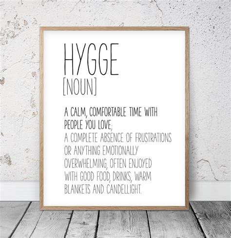 Hygge Printable Sign Hygge Wall Art Funny Definition Poster Etsy