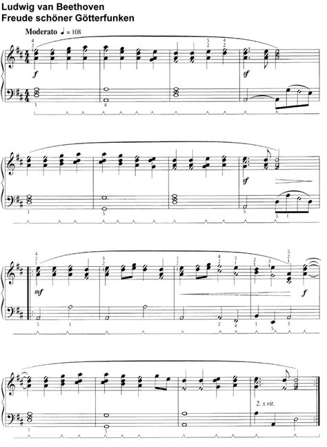 Download as pdf or read online from scribd. Freude Schöner Götterfunken Noten Klavier Anfänger